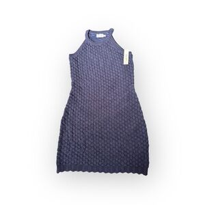 Eliza J Textured Knit Sleeveless Sweater Dress Navy Size M NWT